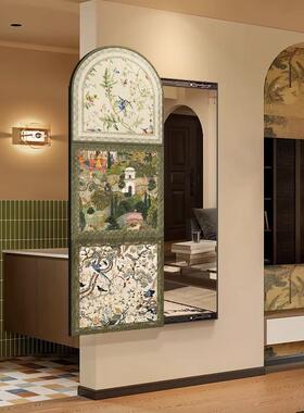 中古隐风藏可推拉全身镜装饰画法式55499关式壁画卧室隐形穿玄衣