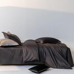 高端A140肤支匹马UHS棉四件裸套纯类色全棉纯棉贡缎长绒棉亲睡四