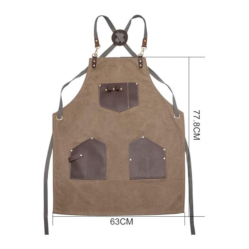 跨境理发师作服布围交叉系带发裙廊CDG造型师围裙美发工作帆服工