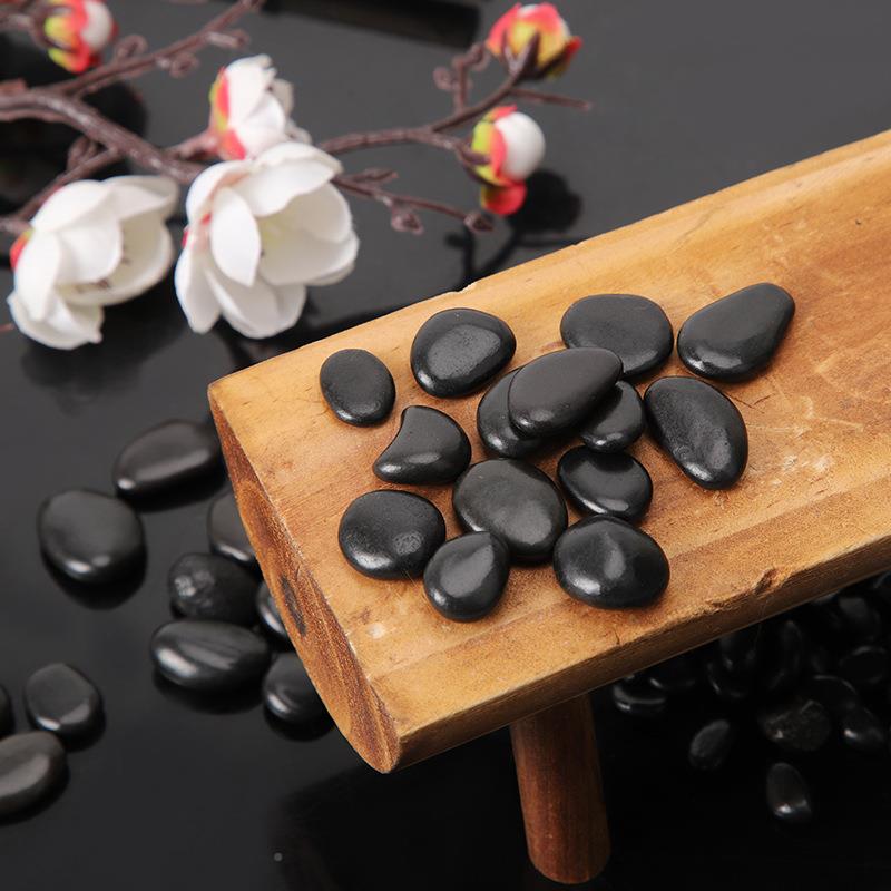 黑色鹅石然高抛光雨卵花石PBN铺路园林造景天水池垫底光石子现亮