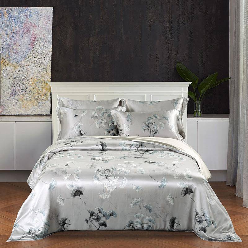 新款1宽6米双面幅丝16姆米真绸真丝被套床上用品姆印10花0桑蚕丝