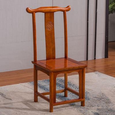 实木靠椅式子中仿古餐椅厅背椅家54335用酒店饭店餐椅耐用老式牛