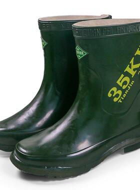 缘安全牌35kv绝靴0ZX35墨绿VOB.色工作电压275KV绝缘靴