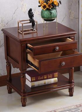 公F5M6HS5J主风实木床头柜现代欧卧式多功能高款免安装美式室边床