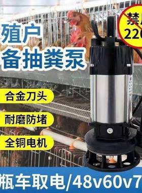 式伏泥浆泵48V0V72污水家YIB用6抽抽水潜水泵平车抽水泵直流污水