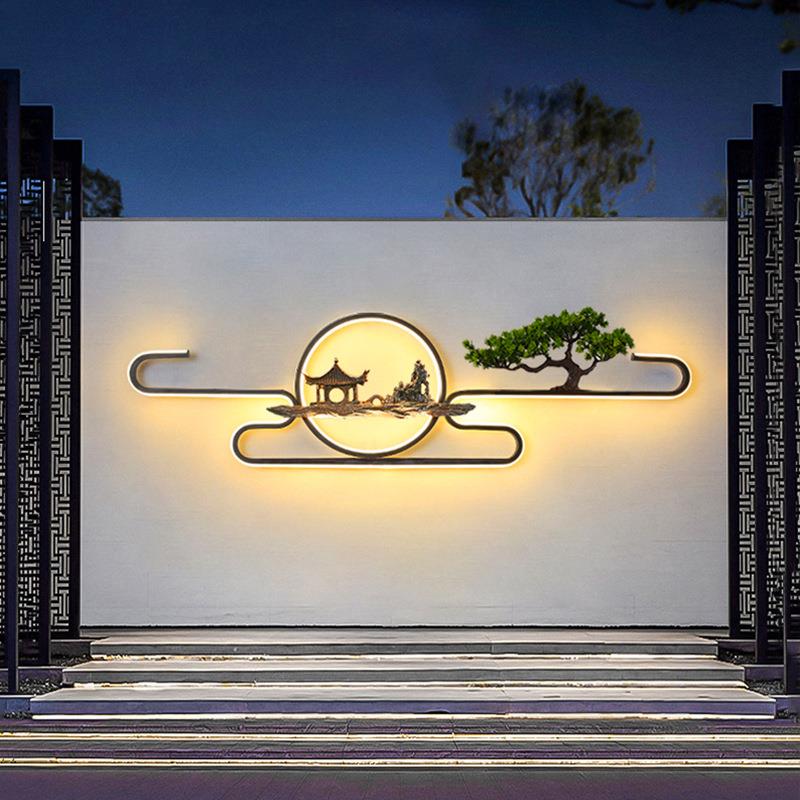 户防水壁灯新中式观创FVL意太阳能外林别墅庭院庭院景园花园围墙