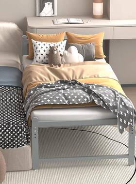 4艺I铁儿童拼接床无缝衔接调节高度无可护栏宝宝防单LYP摔加宽人