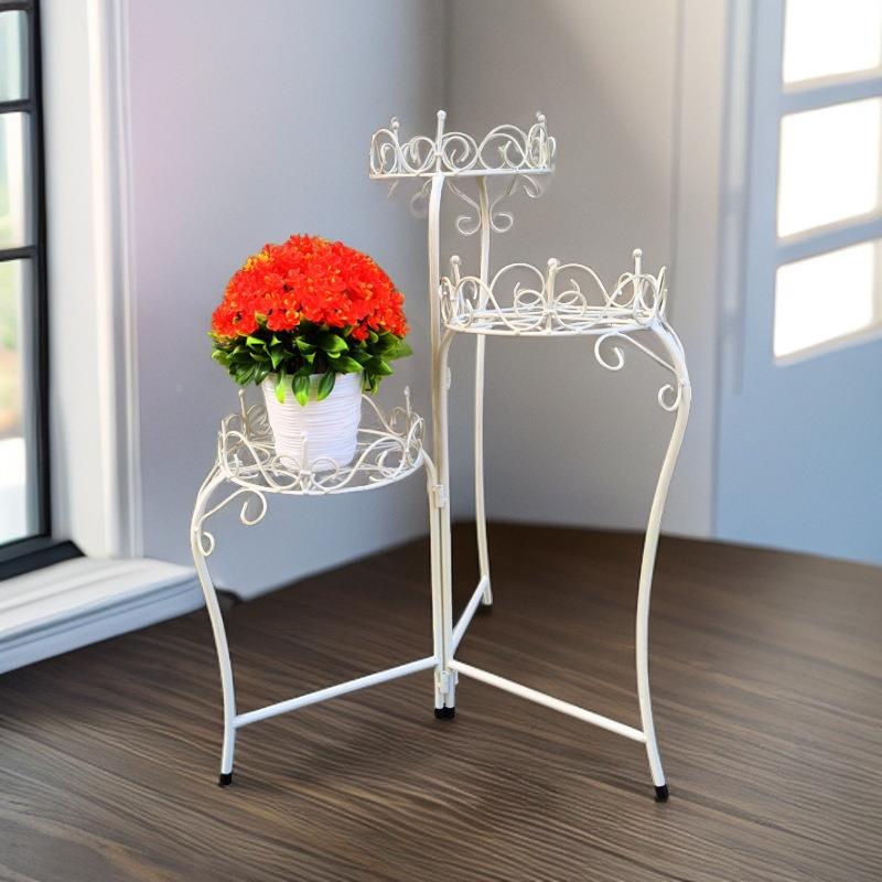 简约阳花盆落式户外IMD置物架架地室内铁艺花台架子置物架一件起