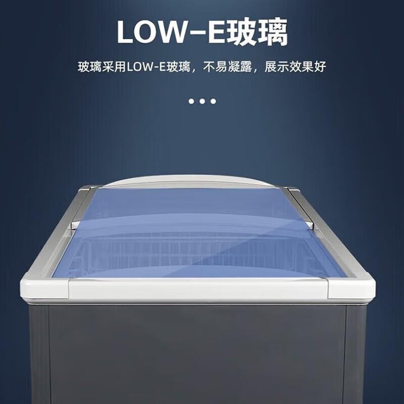 冰柜商用大容量卧式冷柜雪糕柜肉类便利店冷冻节能玻璃展示柜