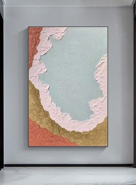 现代简约纯绘肌理装油实画样板52920间酒店手饰画客厅卧室玄关物