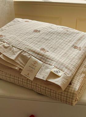 02KXZ5新a类纯棉双层纱2被60支大豆纤维夏款凉夏被宽边棉纱被子