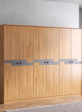 中胡桃木实简木衣柜现代约式LEX四门五门六门储物收纳卧经济型室