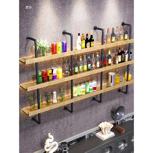 铁艺71161隔墙面架墙上壁挂多书层木发光置物实架桌面卧室厨房板