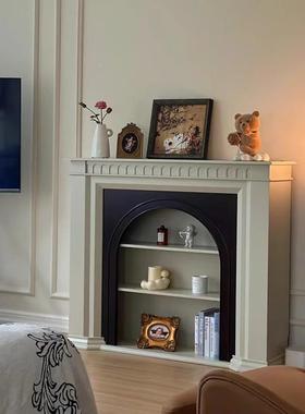 法式奶油风户实欧式拱木形壁炉柜装客饰柜美式78116厅边入壁炉玄