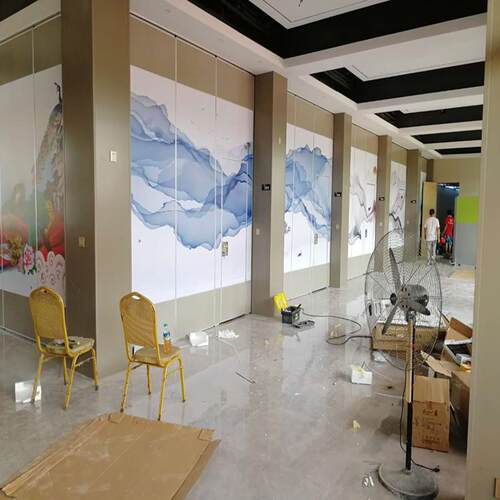 酒店山水18295画动屏风移动隔断生厂家门上产测活量安装