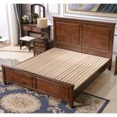 美人实10824木床卧室家具1.5米单床1.8米人双床主卧大床婚床式 原