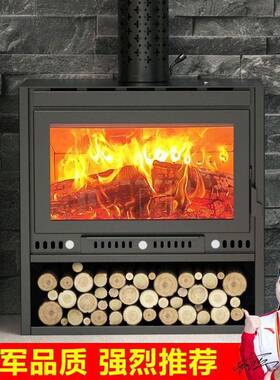 村暖真火民燃木壁炉农烧柴45121火家用别墅宿采炉取暖炉装饰柜室