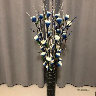 花叶脉落地花客厅花艺玫瑰花干F9557JHT花内装饰瓶套装花束插摆室