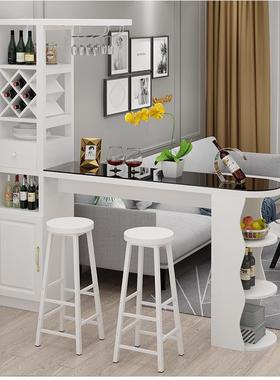 靠墙吧台桌家现代简约隔断桌酒柜54661厅玄关柜门小户型餐阳台高