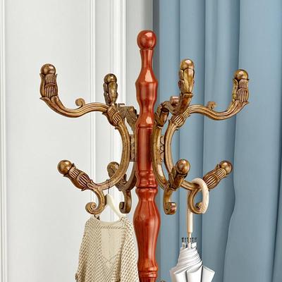 实木衣帽架FIU落卧挂衣架单杆立式家客用厅简约现代衣服架子地收