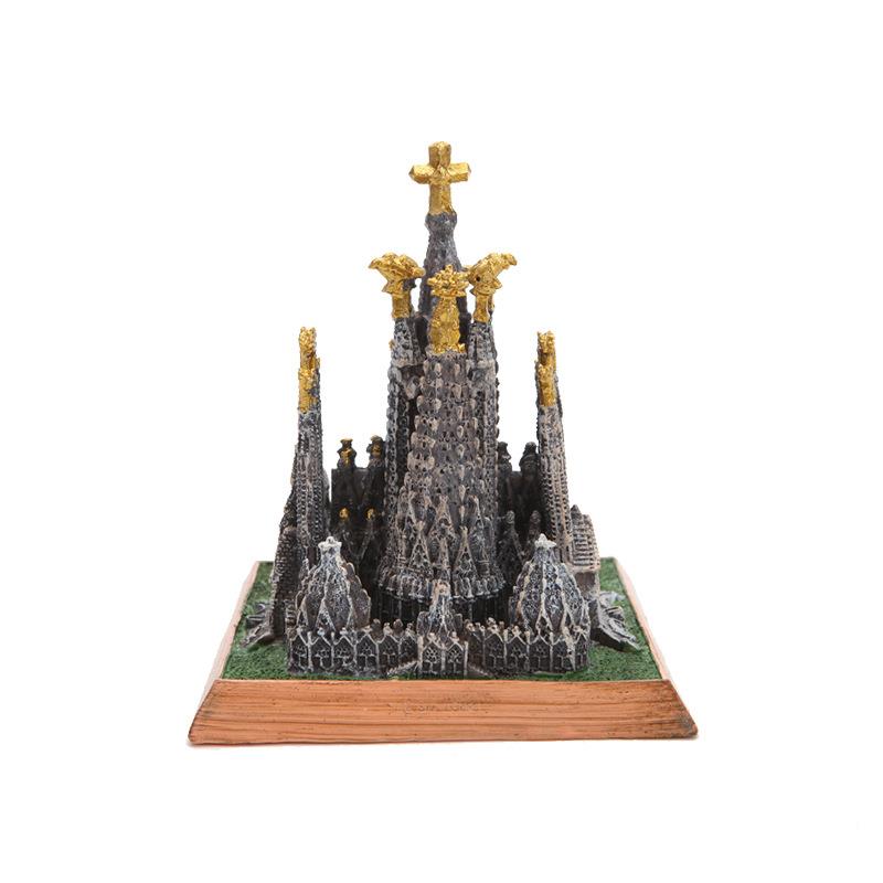 建筑型摆旅游件树脂工西艺品班牙圣家族ZB0030大教堂创意模摆件