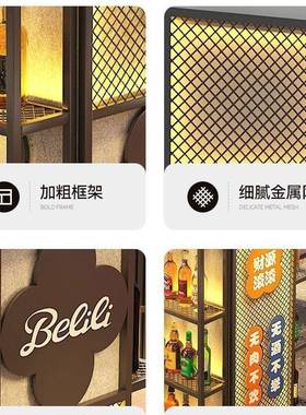 酒吧架壁挂工业风柱子啤酒酒展靠示清吧红67709酒墙上发光装架饰