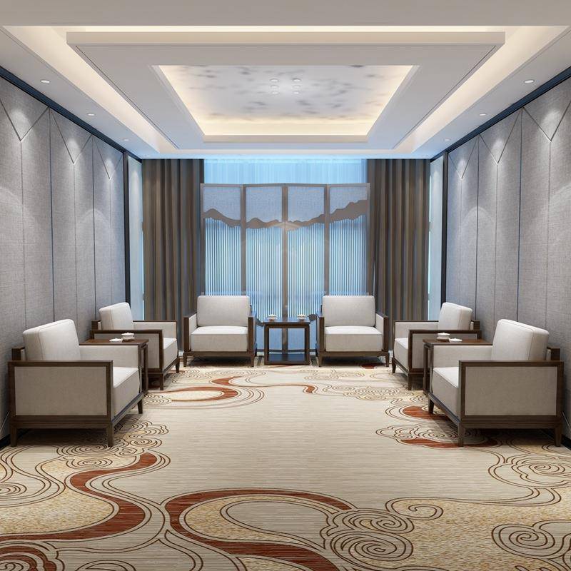 会议室贵宾接沙发茶几式实木待现代简约中商务洽谈LAS会客新办公