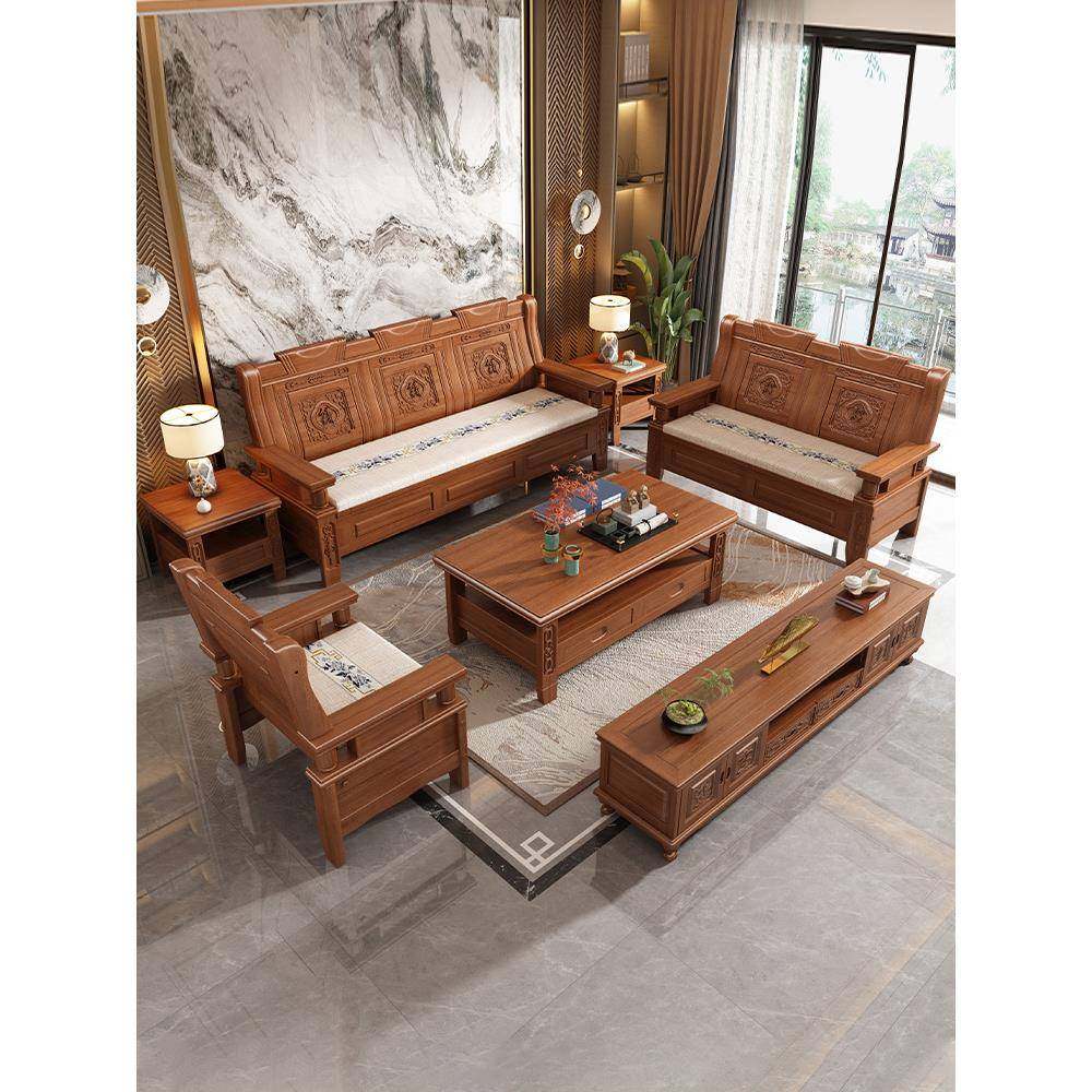花梨木实木沙发组型合中式古典小户两客厅202夏5新款50889冬用木