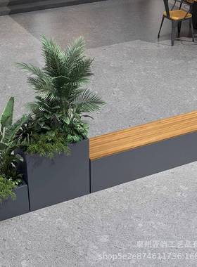 户外不锈钢花箱坐断凳铁组合市花政园林63208景观座椅室外隔坛艺