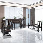 新中式 神堂六件套全实木条案985堂屋供头奉桌佛台简约翘中桌台八