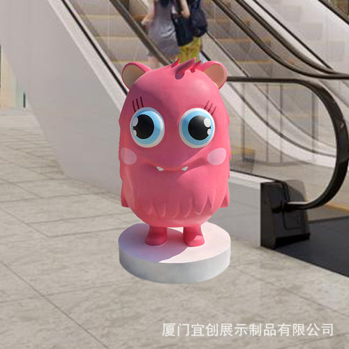 大型卡通人物玻璃钢雕塑怪兽网红公仔道具景观商场落地美陈摆件