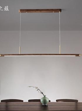 新吊中式茶室全铜古典乌檀木茶桌简约57481形长方办公室灯灯LED餐