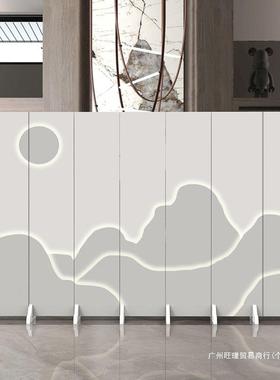 办中式屏风隔断客厅遮挡饭店卧室可移动折室叠公店饭83483店酒包