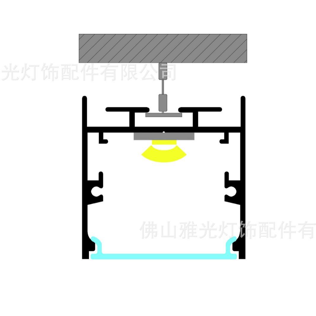 厂家直销吊线灯LE办D公槽场照明铝套件可对接安装4WCR5度9商0度拼