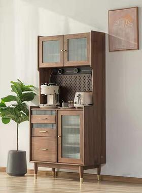 北美黑胡木桃碗餐边34257柜复古型日式餐厅柜全实木玻收纳柜茶水
