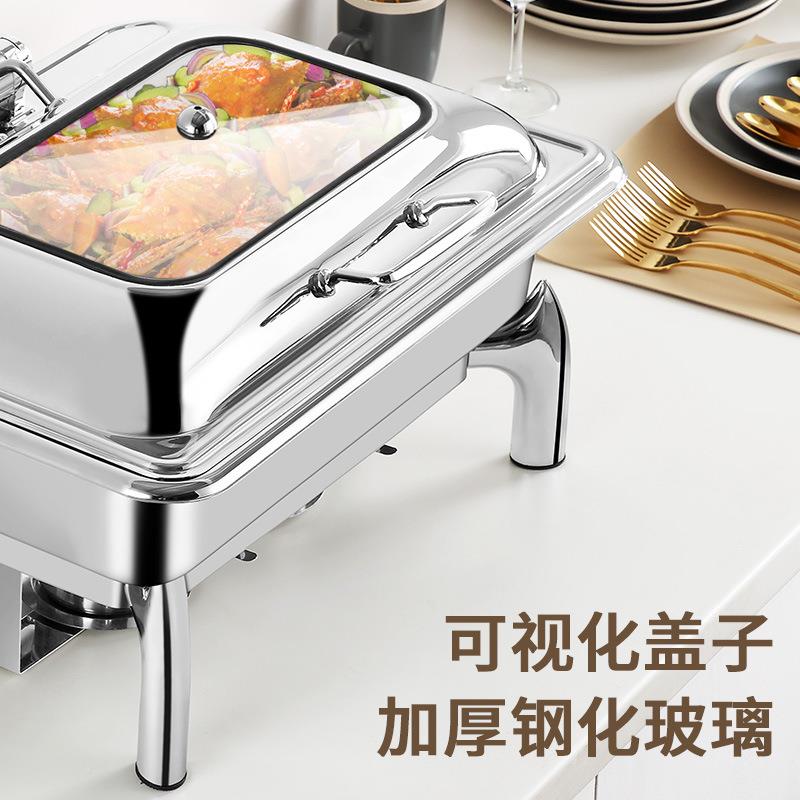 工直销可视翻餐盖早不锈JEK钢电加热保温自助炉布菲炉餐炉厂酒店