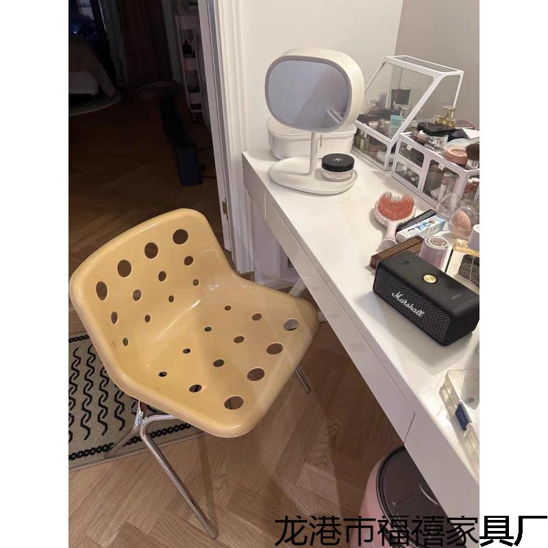 卧梳室梳妆UWN凳奶油风古型椅子化妆美甲凳简约中小户家用妆台椅