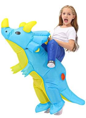 万节恐龙充气服骑对行三角龙行走演出表演服圣75407亲子派服户外