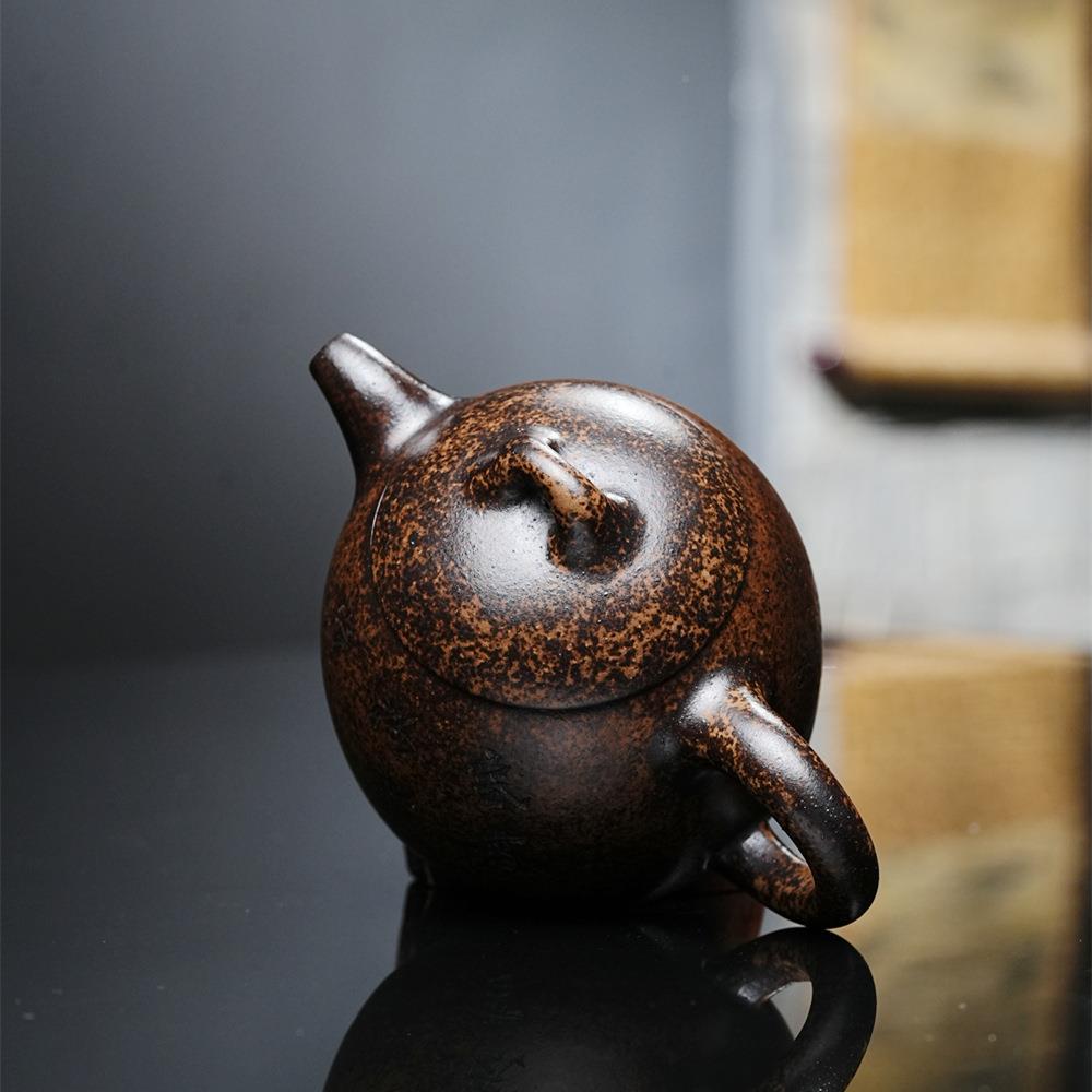 梅砂花秦权壶宜兴紫壶高端ULG龙血砂大号泡手茶壶工大容量茶青具