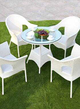 直餐户外藤桌椅三件套庭院藤阳53395台酒店椅五编件套组合厂家销