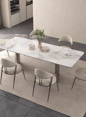 不餐锈钢80908轻奢岩板桌现简约代意式高端餐厅别墅某餐桌个性设