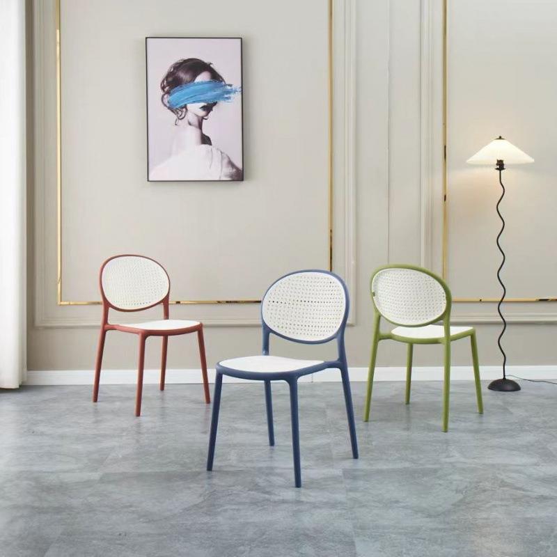 料藤椅编子中古扶手椅靠背椅透塑气WXM家用藤餐椅商用餐桌椅户外