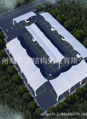 结汽车遮停车棚25937七字型汽车构棚户外阳电动自行膜车棚张拉膜