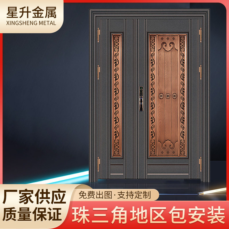 厂家直供别墅门304不锈钢平开式大门防盗门家用自建房入户门