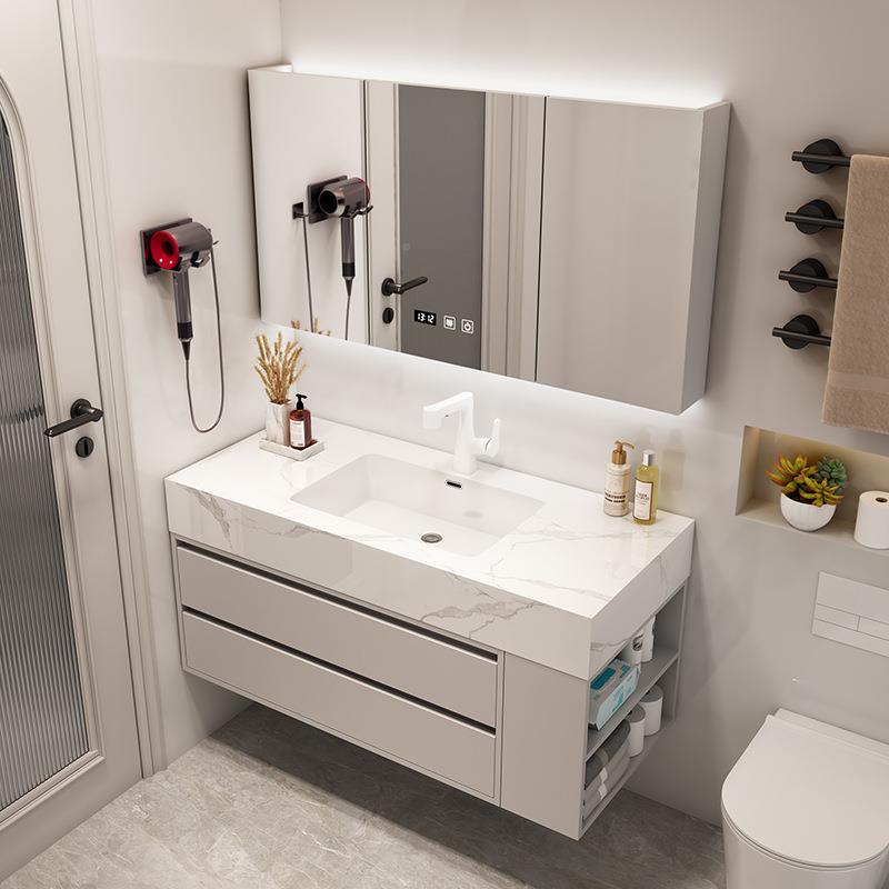 岩板无缝漱拼接盆陶瓷一体室柜组合卫生间洗台洗手台洗浴WYC脸池