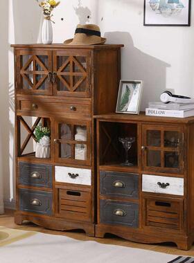 美式复斗玄柜五斗古橱收纳F87558JJ柜客厅边柜房实间木储物柜靠墙