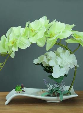 蝴蝶兰假花盆景栽式32062真花艺套装欧家居客厅装饰花玄关仿餐桌