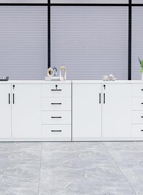 文合件柜锁办公室矮柜落地收柜资料纳储物柜木质带抽屉柜子98537