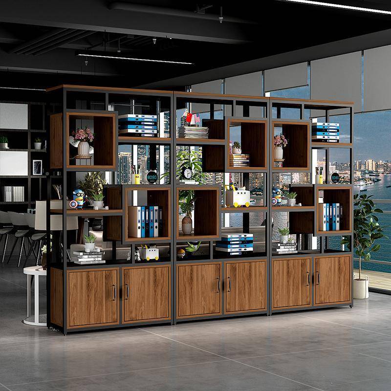 隔断置物地书架落业风客架厅铁艺屏风办公QBJ室柜墙工餐厅装饰玄