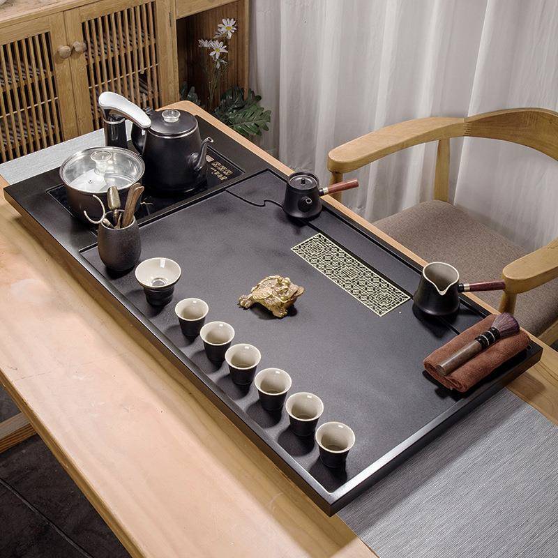 天然水乌石茶盘家用全自动上水烧壶一体金茶电磁炉石福满天下头茶